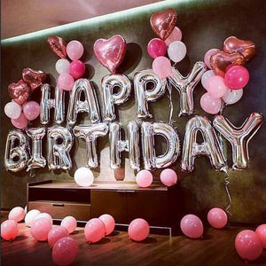 Silver HAPPY BIRTHDAY Foil Balloons-Foil Balloons-Decoren