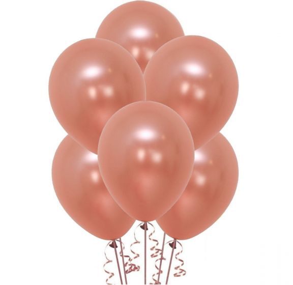 Plain Rose Gold Latex Balloons - Set of 10