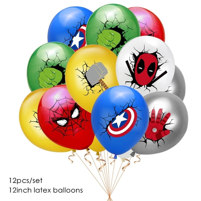 Superheroes Latex Balloons Set