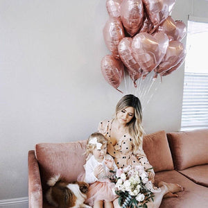 18 inches Rose Gold Heart Foil Balloons - Set of 10 balloons-Balloons-Decoren