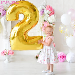 32 inches Number Foil Balloons - Gold-Decoren